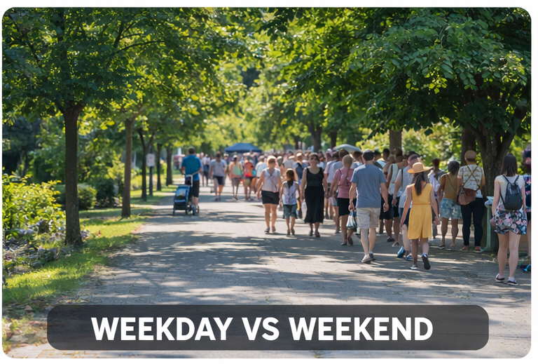 Visitors walking around Budapest Zoo pathways